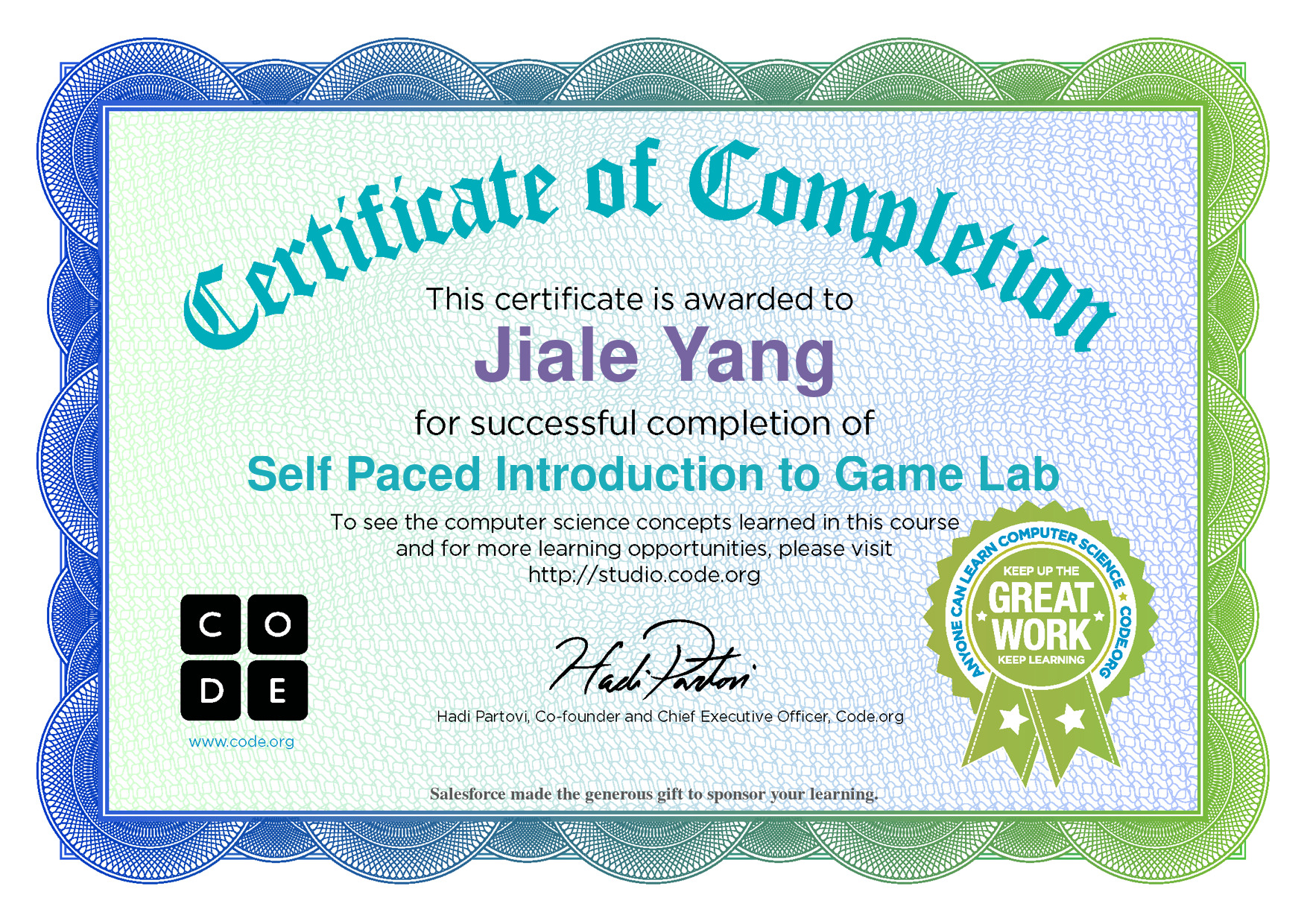 Self Paced Introduction to Game _ab